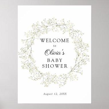 Baby's Breath Baby Shower Welcome Poster