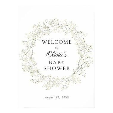 Baby's Breath Baby Shower Welcome Poster