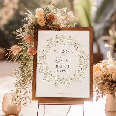Baby's Breath Bridal Shower Welcome Sign