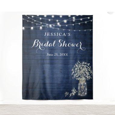 Baby's Breath Mason Jar Bridal Shower Backdrop