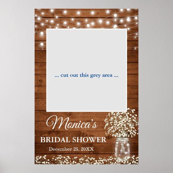 Baby's Breath Mason Jar Bridal Shower Photo Prop Poster
