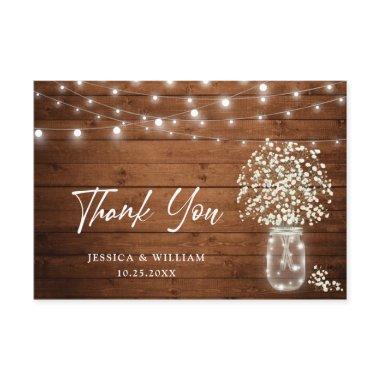 Baby's Breath Mason Jar Rustic Watercolor Thank You