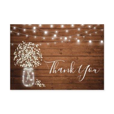 Baby's Breath Mason Jar Rustic Watercolor Thank You