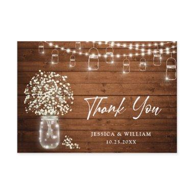 Baby's Breath Mason Jar Rustic Watercolor Thank You