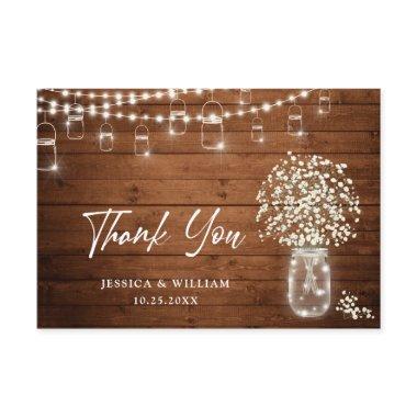 Baby's Breath Mason Jar Rustic Watercolor Thank You