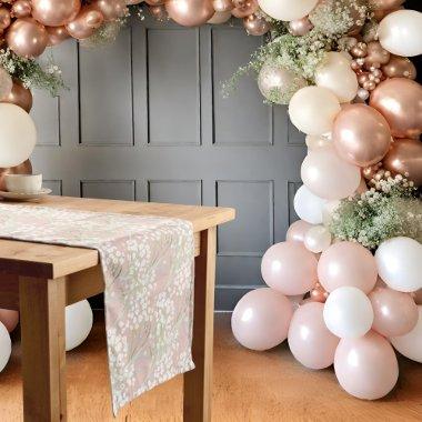 Babys Breath Pearls & Prosecco Blush  Medium Table Runner