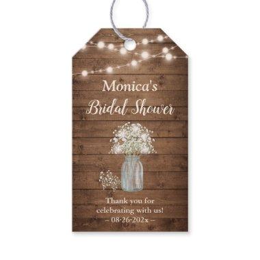 Baby's Breath String Lights Rustic Bridal Shower Gift Tags