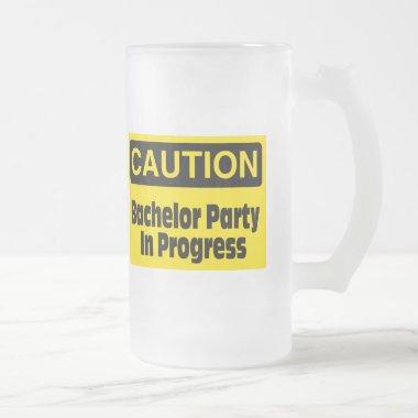 Bachelor Party In Progress Frosted Glass Beer Mug