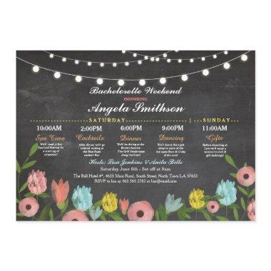 Bachelorette Bridal Shower Pink Floral Itinerary Program