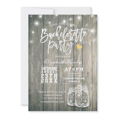 Bachelorette  Rustic Wood Mason Jars