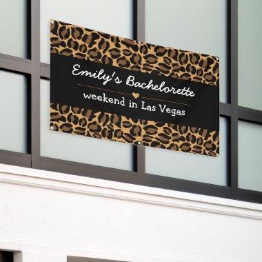 Bachelorette Bride Boujee Trendy Leopard Print Banner
