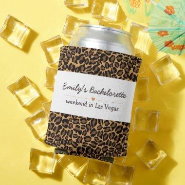 Bachelorette Bride Boujee Trendy Leopard Print Can Cooler