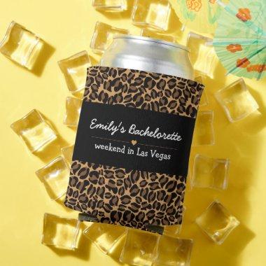 Bachelorette Bride Boujee Trendy Leopard Print Can Cooler