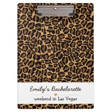 Bachelorette Bride Boujee Trendy Leopard Print Clipboard