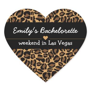 Bachelorette Bride Boujee Trendy Leopard Print Heart Sticker