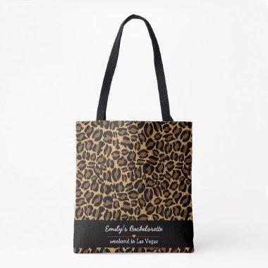 Bachelorette Bride Boujee Trendy Leopard Print Tote Bag