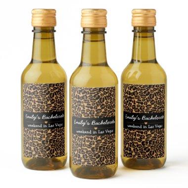 Bachelorette Bride Boujee Trendy Leopard Print Wine Label