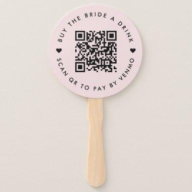 Bachelorette Buy The Bride A Drink | QR Code Pink Hand Fan