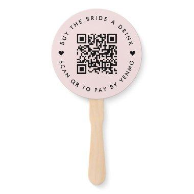 Bachelorette Buy The Bride A Drink | QR Code Pink Hand Fan