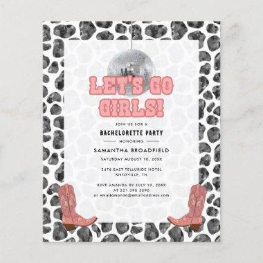 Bachelorette Disco Cowgirl Party Invitations