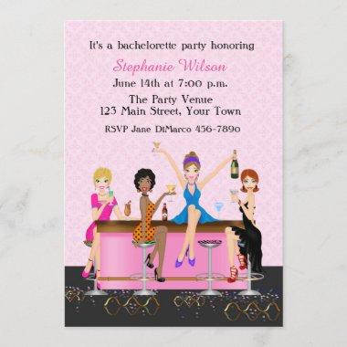 Bachelorette Girl's Night Out Celebration Invitations