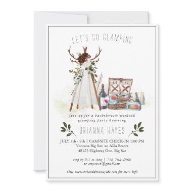 Bachelorette Glamping Camping Weekend Invitations