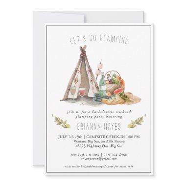 Bachelorette Glamping Camping Weekend Invitations