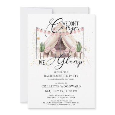 Bachelorette Glamping Party Invitations