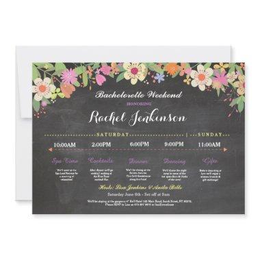 Bachelorette Itinerary  Chalk Invite