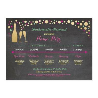 Bachelorette Itinerary Bridal Shower Chalk Invite