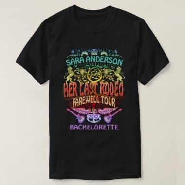 Bachelorette Last Rodeo Retro Band Concert Neon T-Shirt