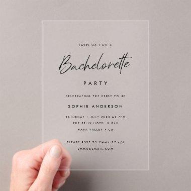 Bachelorette | Modern Minimalist Party Acrylic