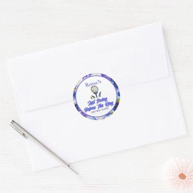 Bachelorette Party,  Blue and White Classic Round Sticker