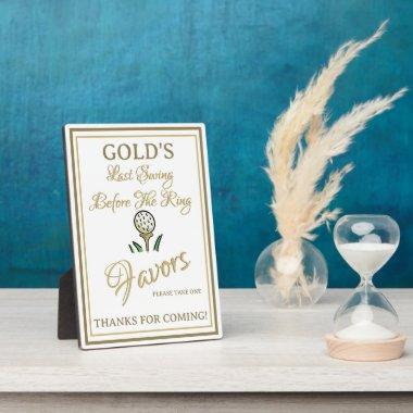 Bachelorette Party Bridal Shower Golf Gold & White Plaque