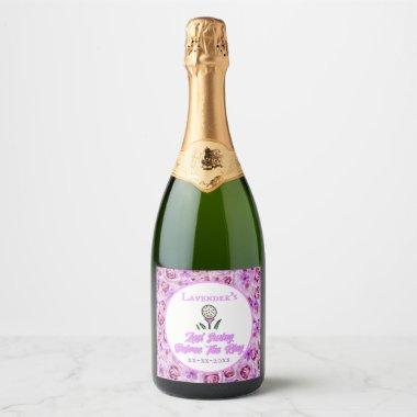 Bachelorette Party Bridal Shower Golf Lavender Sparkling Wine Label