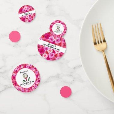 Bachelorette Party Bridal Shower Golf Pink Floral Confetti