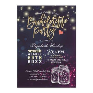 Bachelorette Party Bridal Shower Mason Jar Lights Invitations