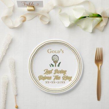 Bachelorette Party,  White Gold Paper Plates