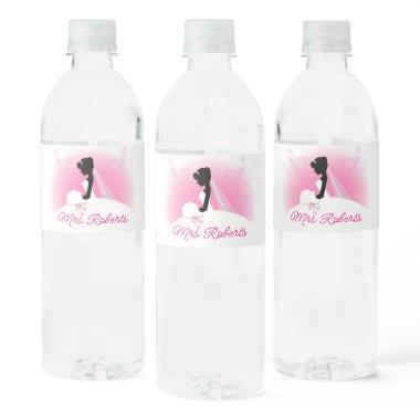 Bachelorette Party Bride Silhouette  Water Bottle Label