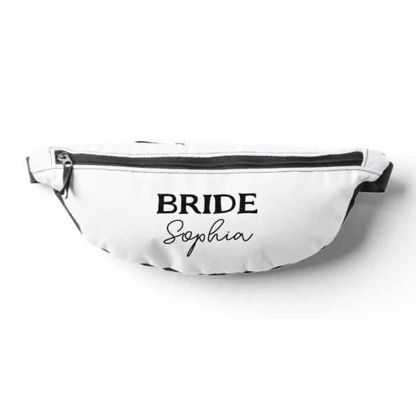 Bachelorette Party Brides Name Black & White Fanny Pack