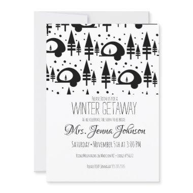 Bachelorette Party Camper Mountain Winter Invitations