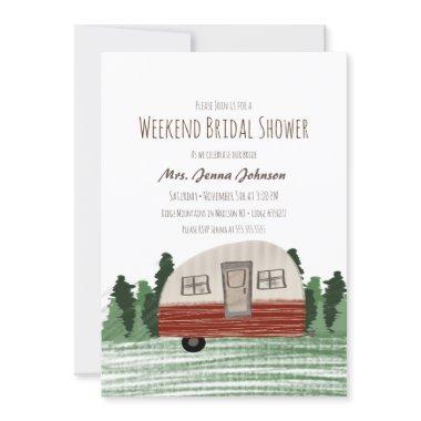 Bachelorette Party Camper Mountains Weekend Invitations