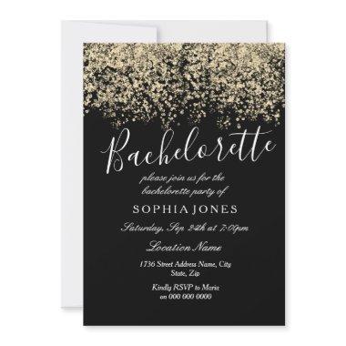 Bachelorette Party Gold Glitter Confetti Invite