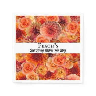 Bachelorette Party Golf Bridal Shower Peach Orange Napkins