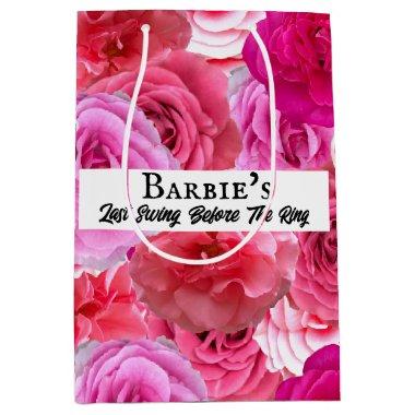 Bachelorette Party Golf Bridal Shower Pink Floral Medium Gift Bag