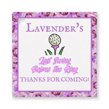 Bachelorette Party Golf Lavender Purple Floral Favor Tags