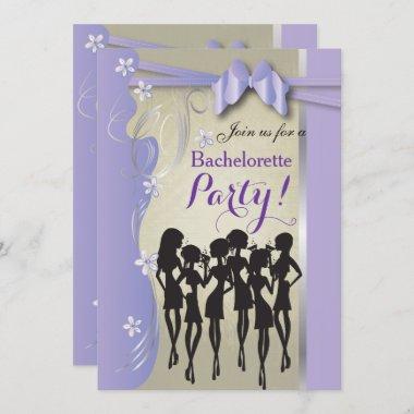 Bachelorette Party - Lavender Purple and Silver Invitations