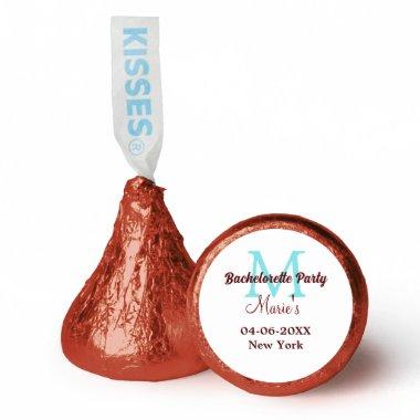 bachelorette party monogram add name date place si hershey®'s kisses®
