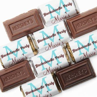 bachelorette party monogram add name date place si hershey's miniatures