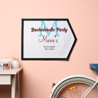 bachelorette party monogram add name date place si pennant